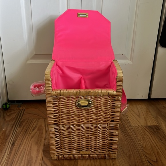 NEW Lilly Pulitzer Wicker Wine Basket - Picture 7 of 12